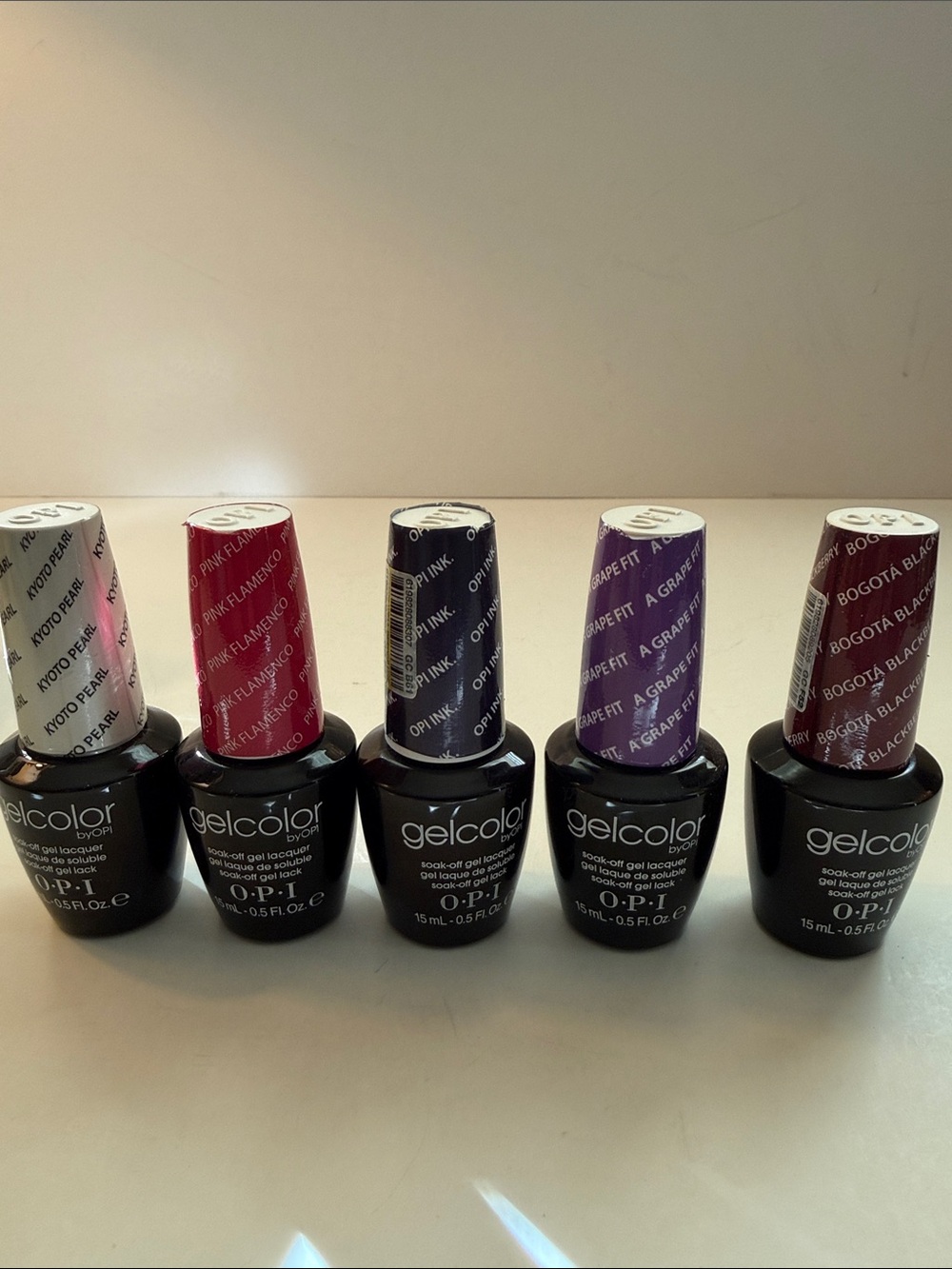 OPI GelColor Lot of 5 - White, Pink, Navy, Purple, Burgundy